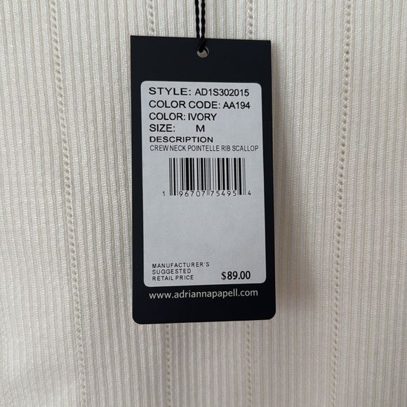 Adrianna Papell White Ribbed Knit Top - Picture 5 of 5